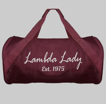 Load image into Gallery viewer, Lambda Lady Barrel Bag