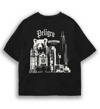 Load image into Gallery viewer, Peligro Heavyweight Black Tee
