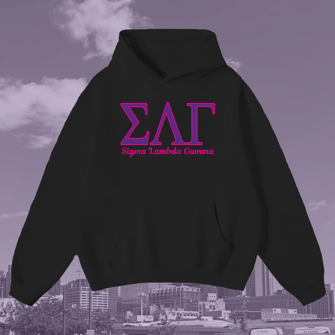 SLG Thin Letters Black Hoodie