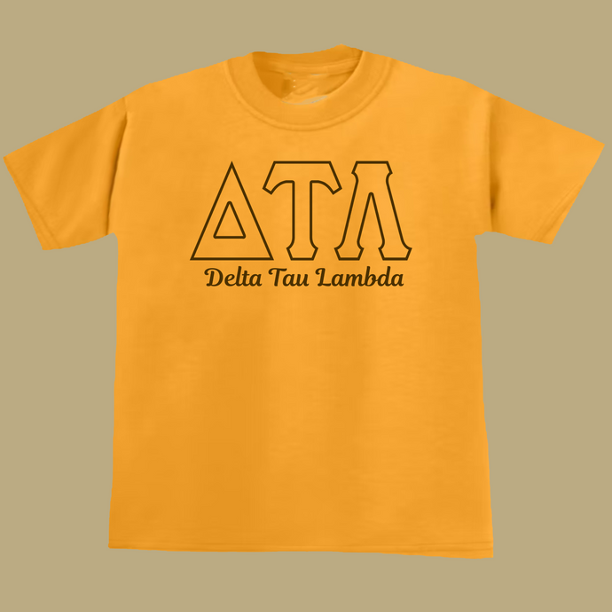 DTL Gold Thin Letters T-Shirt