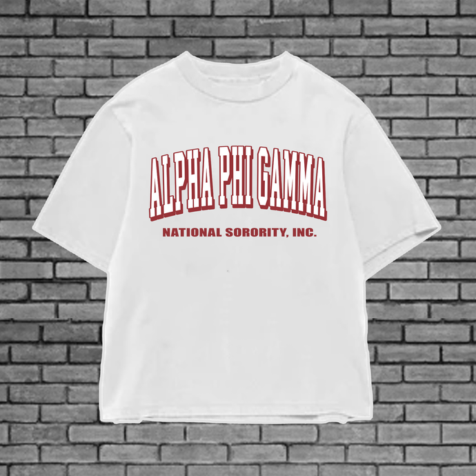 Alpha Phi Gamma Heavyweight White T-Shirt