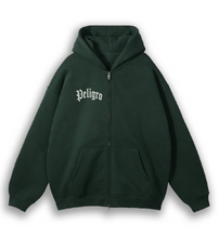 Load image into Gallery viewer, Peligro Green Zip Up

