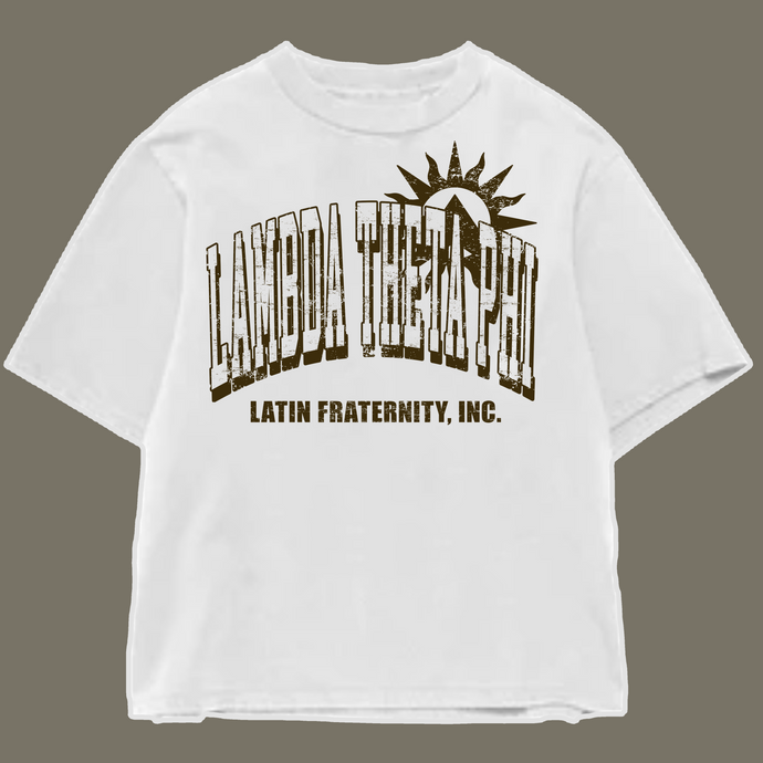Lambda Theta Phi White Heavyweight Faded Sol T-Shirt