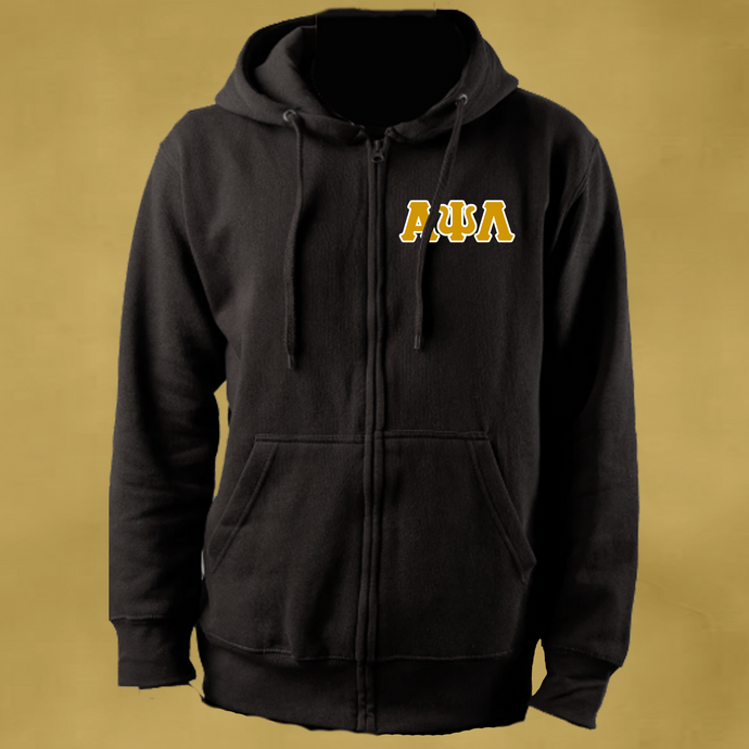 9 Oz Heavy Blend Black ΑΨΛ Fleece Hooded Ζip-UP