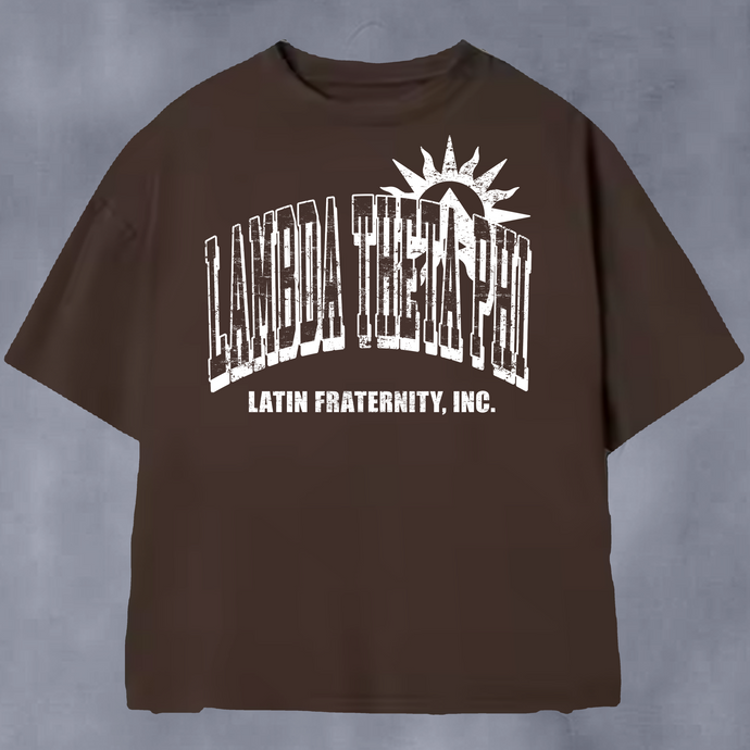 Lambda Theta Phi Brown Heavyweight Faded Sol T-Shirt