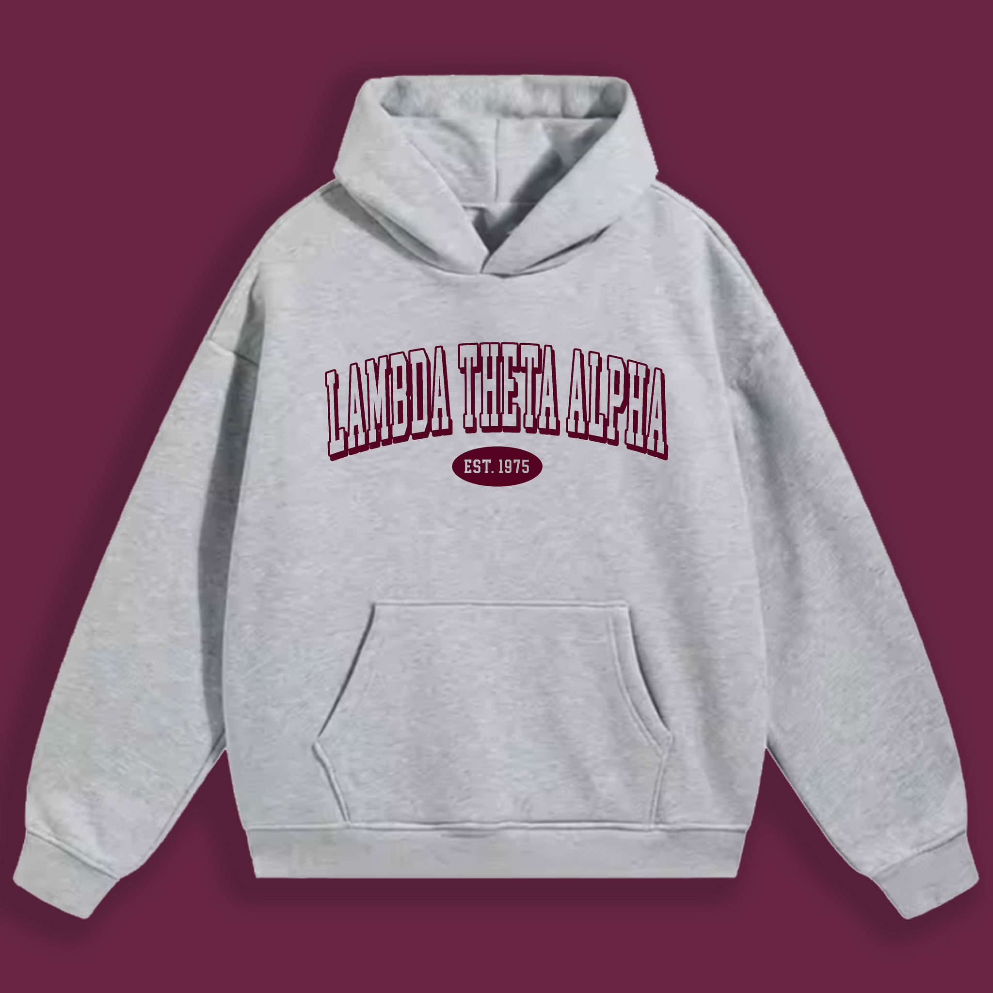 Lambda Theta Alpha Grey College Block Hoodie – Uri Customs