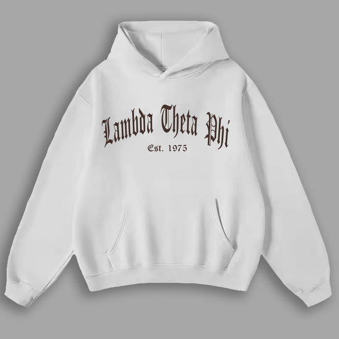 Lambda Theta Phi Old English White Hoodie