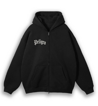 Load image into Gallery viewer, Peligro Black Zip Up
