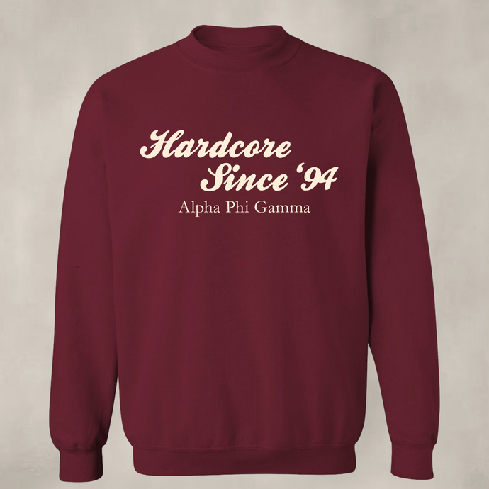 Hardcore Since ‘94 Burgundy Crewneck